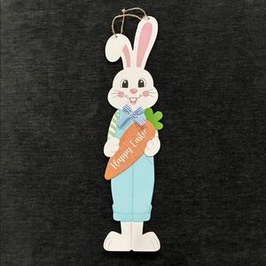 NWT- Absolutely Adorable- 24” Glittered- Boy Bunny w/ Happy Easter 🥕Decor Sign